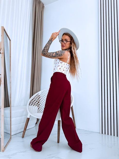 Classic, BORDEAUX fabric pants "SEASON HIT" VS02