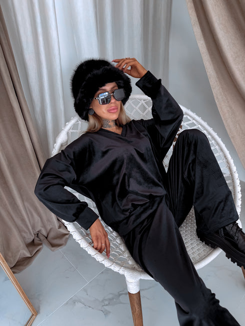 PLUS SIZE velvet set "TODAY 119769" - BLACK