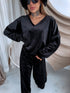 PLUS SIZE velvet set "TODAY 119769" - BLACK
