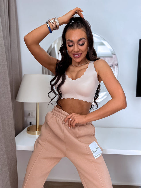 Seamless, Wavy Bra V432 - BEIGE