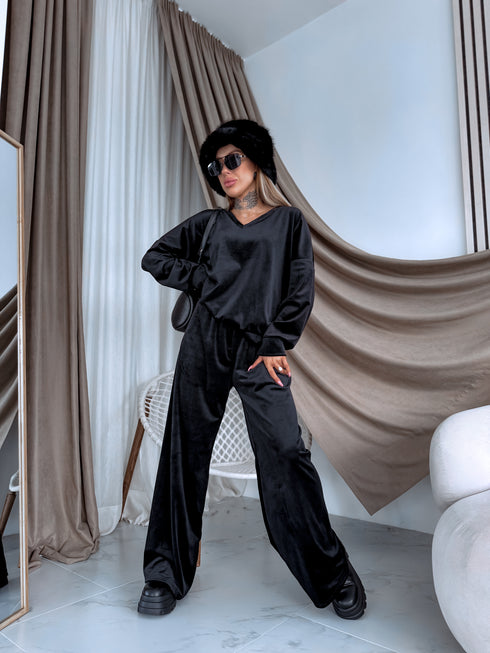 PLUS SIZE velvet set "TODAY 119769" - BLACK