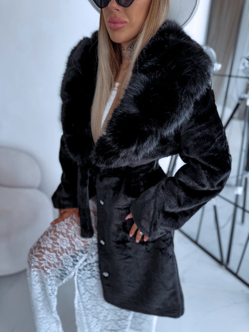 PŪKAINS mētelis "LUX MONT BLANC FL2270" - MELNS