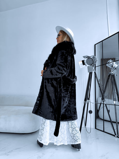 PŪKAINS mētelis "LUX MONT BLANC FL2270" - MELNS