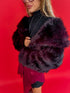 Artificial fur coat "TRANSITION G6079" - burgundy