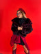 Artificial fur coat "TRANSITION G6079" - burgundy