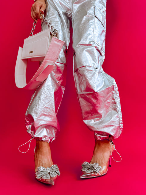 Брюки серебристого тона "ILUMINOS" K679