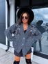 Knitted jacket with sequins "SIMPLE RULES 06#" - DARK GRAY