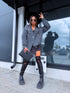 Knitted jacket with sequins "SIMPLE RULES 06#" - DARK GRAY