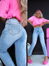 "BELFORT" MOM FIT jeans HM306-1 - BLUE