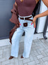 "RELAX" jeans + belt T6101 - LIGHT BLUE
