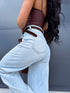 "RELAX" jeans + belt T6101 - LIGHT BLUE