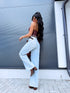 "RELAX" jeans + belt T6101 - LIGHT BLUE