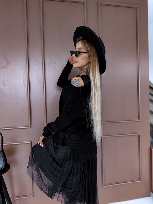 "EMMA 3220" set - dress + jumper - black