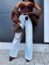 "RELAX" jeans + belt T6101 - LIGHT BLUE