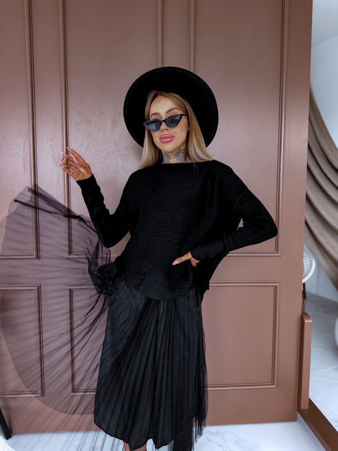 "EMMA 3220" set - dress + jumper - black