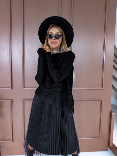 "EMMA 3220" set - dress + jumper - black