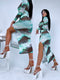 Mesh MARBLE set top + skirt - MINT
