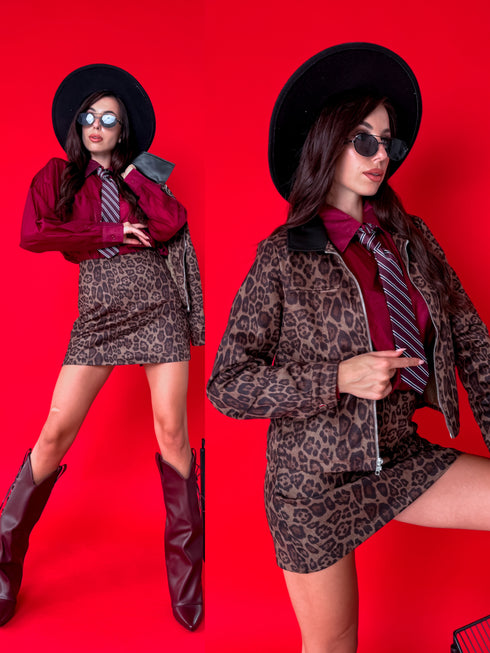 "GRAND AZ59" komplekts - jaka + šortsvārki - LEOPARDA