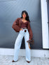 "RELAX" jeans + belt T6101 - LIGHT BLUE