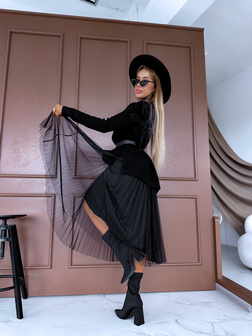 "EMMA 3220" set - dress + jumper - black