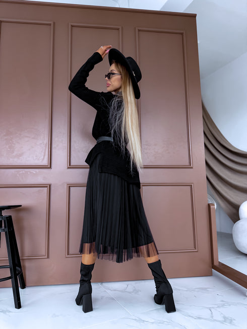 "EMMA 3220" set - dress + jumper - black