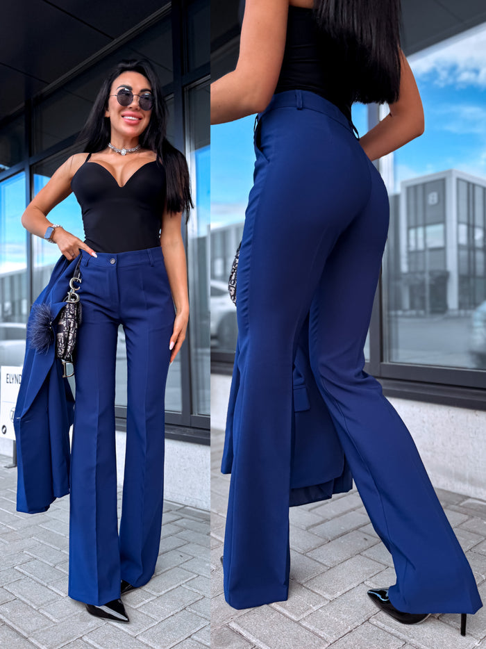 DARK BLUE fabric trousers "TAYLOR"