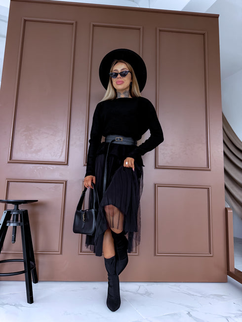"EMMA 3220" set - dress + jumper - black