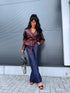 Faux leather jacket "WAIST ACCENT" S-6253 - BORDEAUX