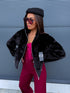 Faux Fur Jacket "MONEY TALK" - BLACK