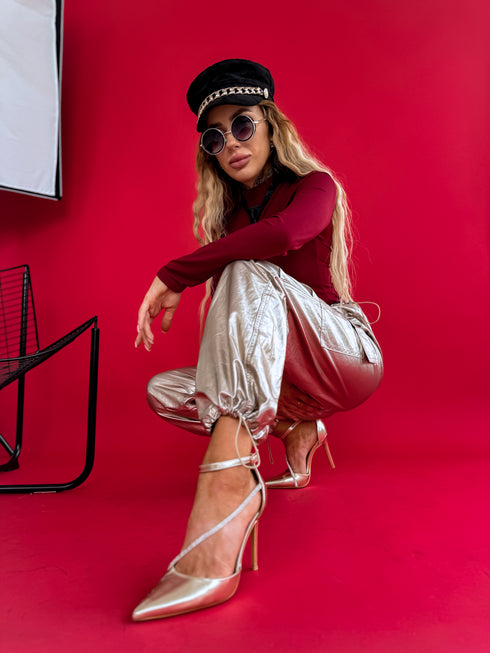 Брюки ЗОЛОТОГО ОТТЕНКА "ILUMINOS" K679