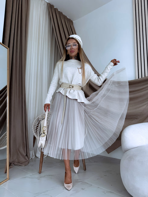 "EMMA 3220" set - dress + jumper - light beige