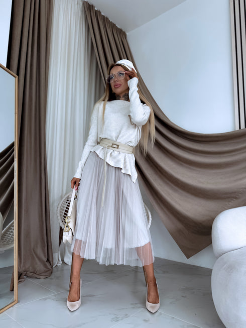 "EMMA 3220" set - dress + jumper - light beige