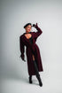 "PARIS CHIC 8017" long trench coat - BURGUNDY