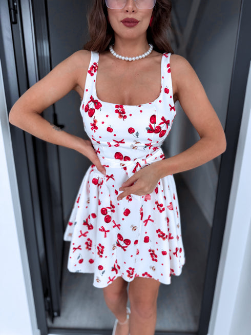 Короткое корсетное платье "CHERRY CODE 791" - БЕЛОЕ