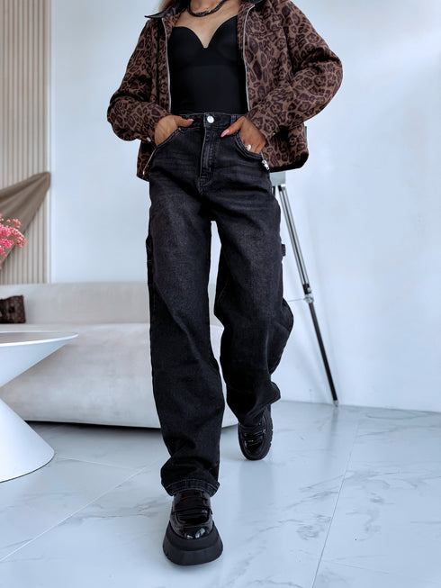 "WIDE BALLON" jeans trousers 8379 - dark grey