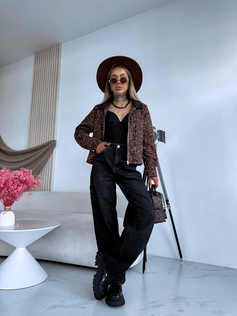 "WIDE BALLON" jeans trousers 8379 - dark grey