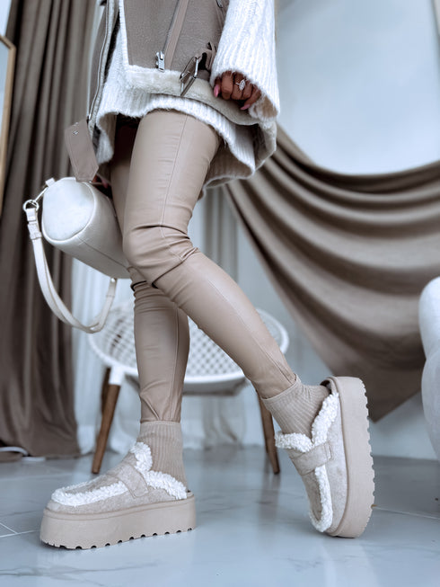 "SANDSTONE 9710" slippers with closed toe - BEIGE