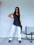 Extra long WHITE denim pants "VITAMIN" T6270-12M