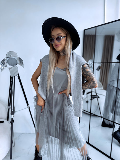 "EMMA 3220" set - dress + jumper - gray