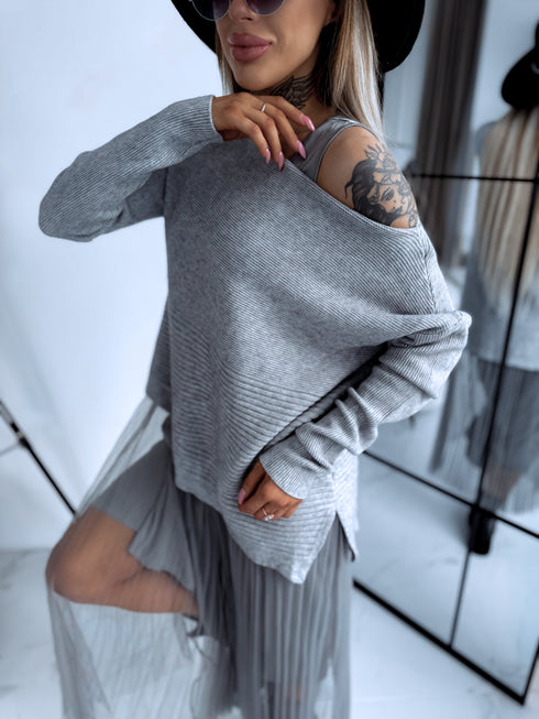"EMMA 3220" set - dress + jumper - gray