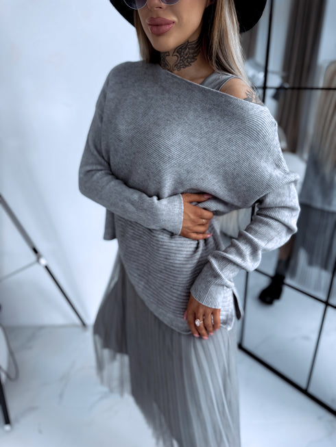 "EMMA 3220" set - dress + jumper - gray