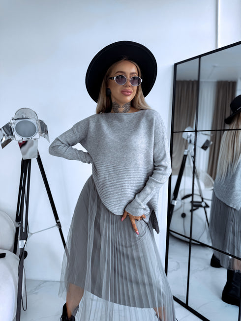 "EMMA 3220" set - dress + jumper - gray