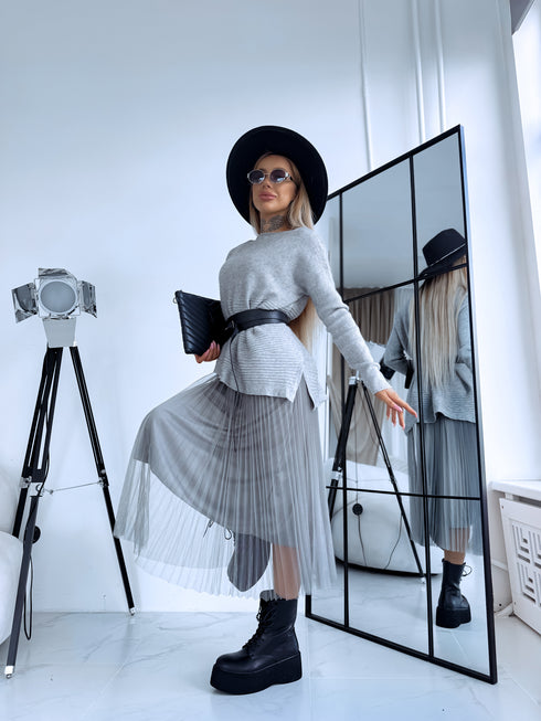 "EMMA 3220" set - dress + jumper - gray