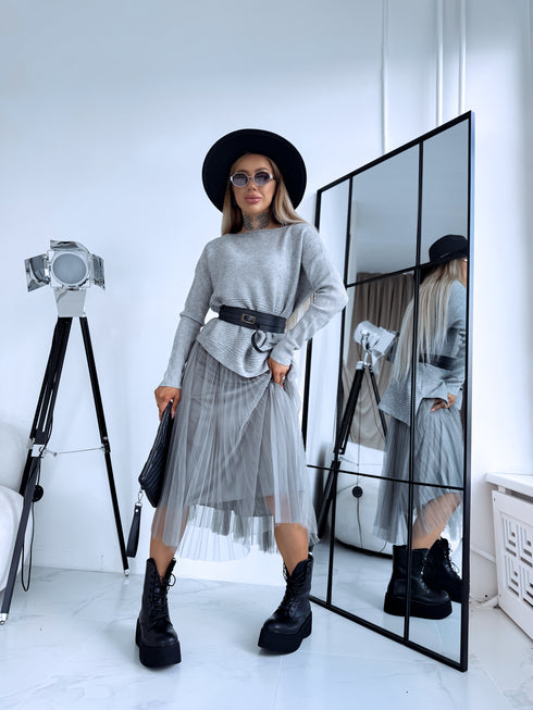 "EMMA 3220" set - dress + jumper - gray