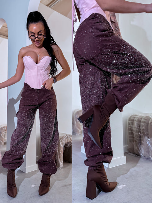 Джинсы "MORGANITE SHINE A3831" - CHOCO