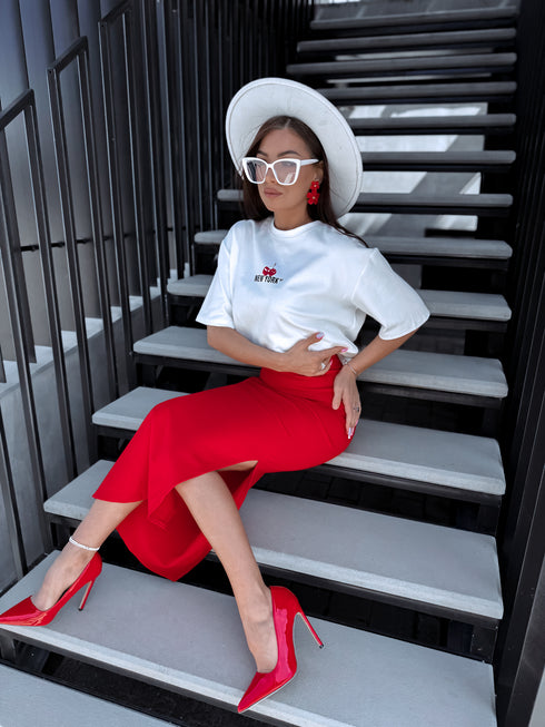 "NEW YORK CHERRIES" T-krekls - BALTS