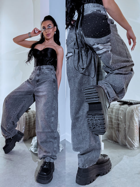 "LOOK AT ME" A3837 jeans - DARK GRAY