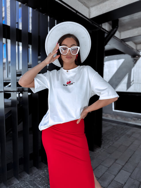 "NEW YORK CHERRIES" T-krekls - BALTS