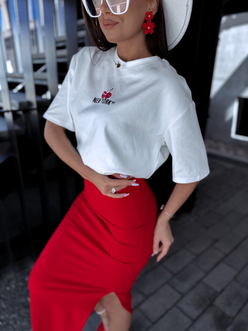 "NEW YORK CHERRIES" T-krekls - BALTS