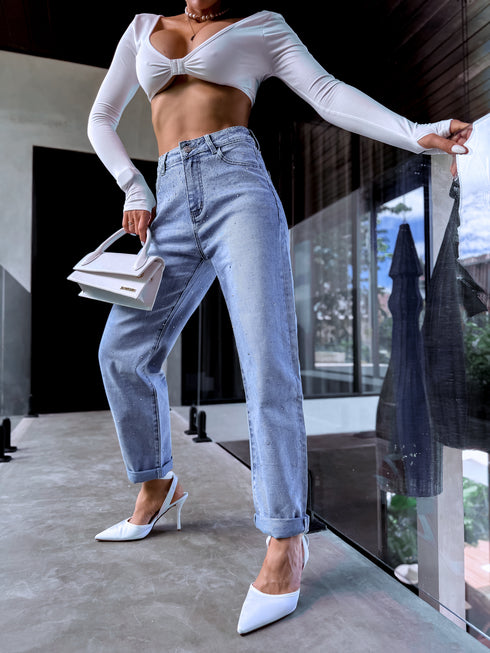 BALOON džinsa bikses "BLACK SPARKLE H886-8”- ZILAS